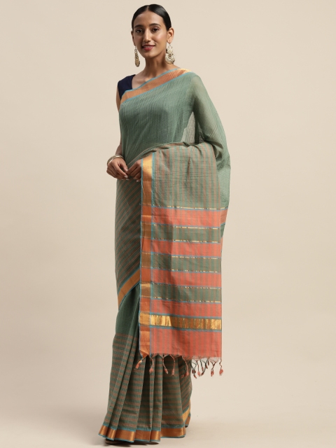 

APCO Green Pure Cotton Striped Mangalagiri Sustainable Saree