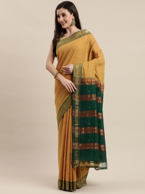 

APCO Yellow Solid Pure Cotton Saree