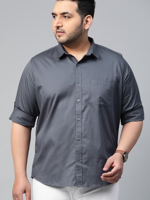 

DENNISON Men Grey Water & Stain Repellent Twill Weave Smart Slim Fit Solid Casual Shirt