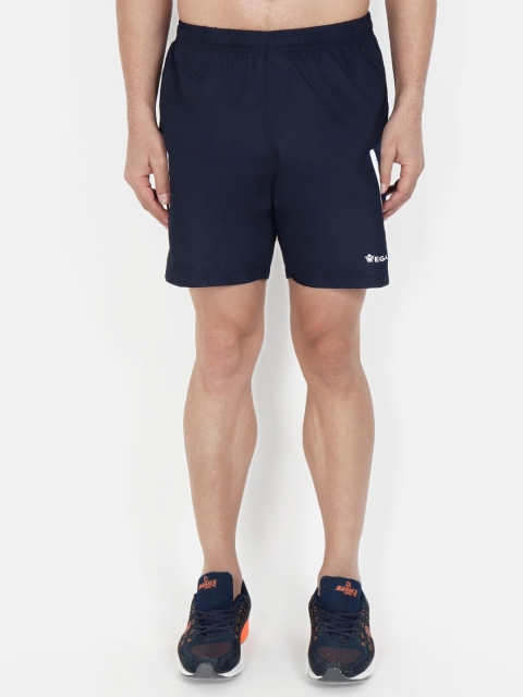 

VEGA Men Navy Blue & White Colourblocked Slim Fit Sports Shorts