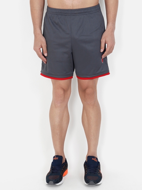 

VEGA Men Grey Colourblocked Slim Fit Sports Shorts