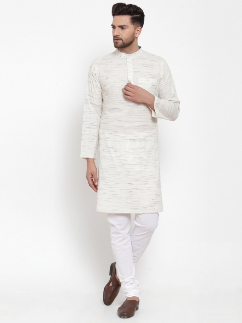 

NEUDIS Men White Printed A-Line Kurta