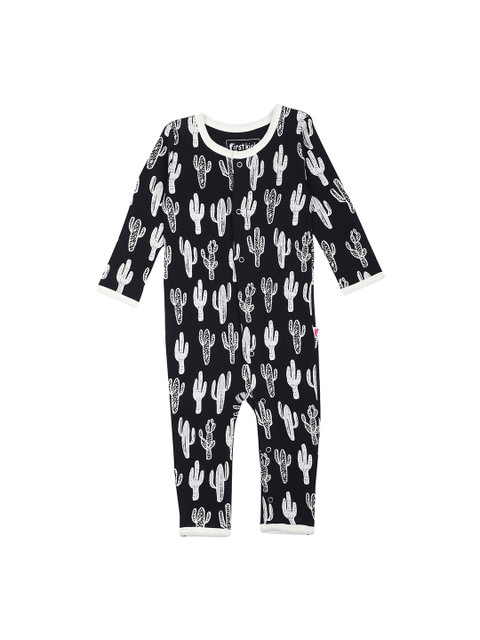

First Kick Kids Black & White Printed Rompers