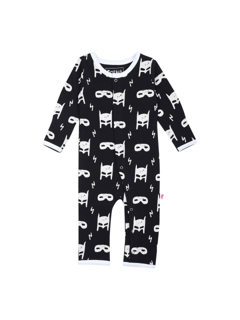 

First Kick Kids Black & White Pure Organic Cotton Printed Romper