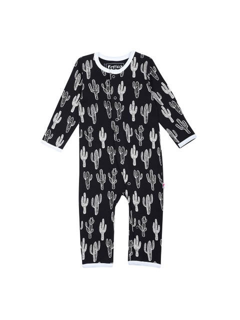 

First Kick Kids Black & White Printed Organic Cotton Rompers