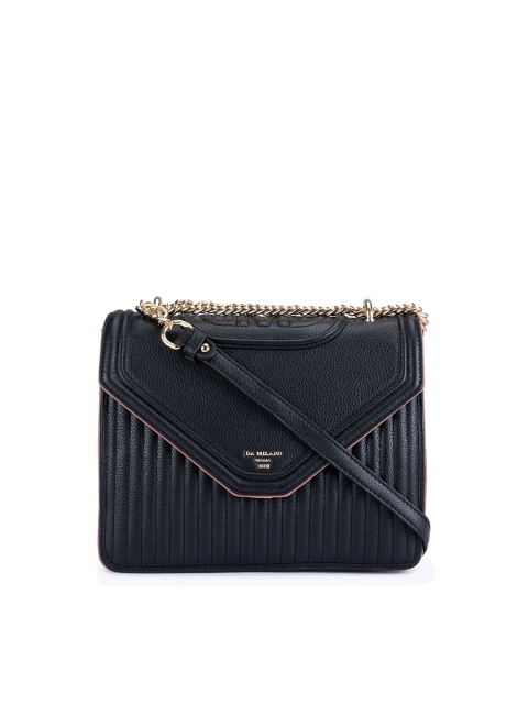 

Da Milano Black Textured Leather Handheld Bag