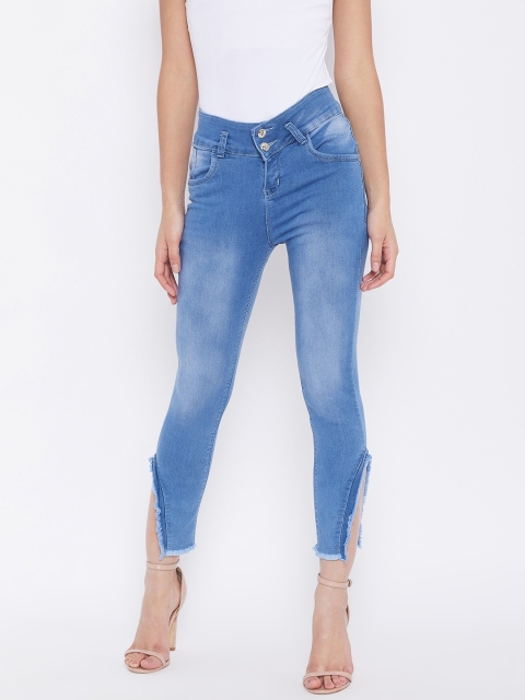 

Purple Feather Women Blue Skinny Fit High-Rise Clean Look Jeans