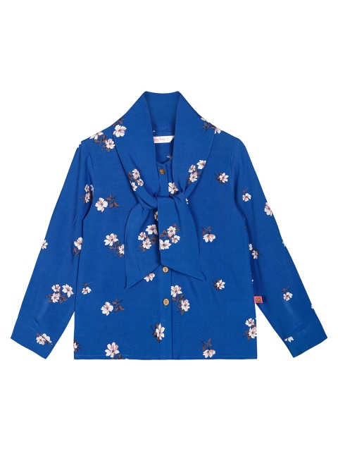 

Budding Bees Girls Blue Printed Top