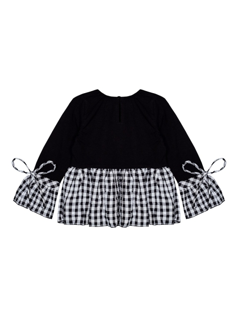 

Budding Bees Girls Black Checked Peplum Top