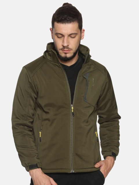 

SHOWOFF Men Olive Green Solid Puffer Jacket