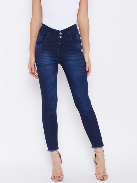 

Purple Feather Women Navy Blue Skinny Fit High-Rise Clean Look Jeans