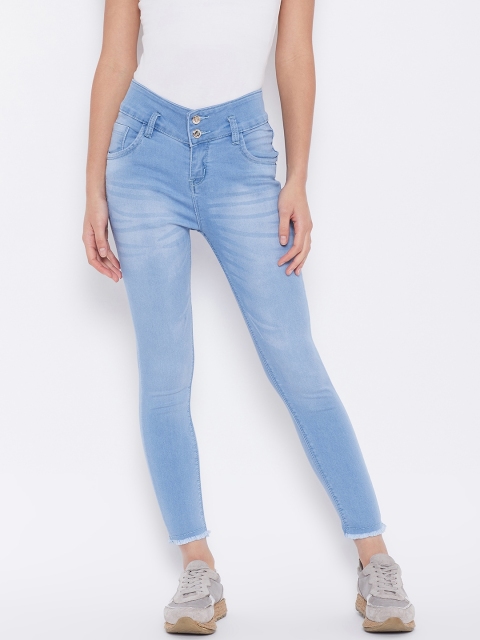 

Purple Feather Women Blue Skinny Fit High-Rise Clean Look Jeans