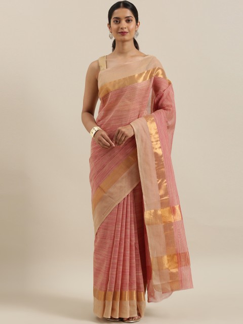 

The Chennai Silks Classicate Pink Pure Cotton Woven Design Venkatgiri Saree