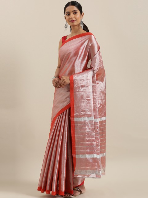 

The Chennai Silks Classicate Silver-Toned Pure Cotton Solid Venkatgiri Saree