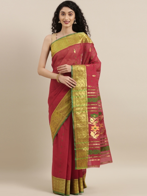 

The Chennai Silks Red Pure Cotton Woven Design Taant Saree