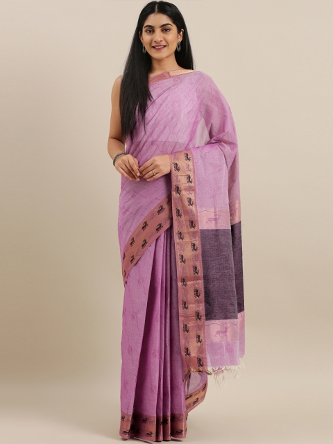 

The Chennai Silks Classicate Purple Pure Cotton Woven Design Kovai Saree