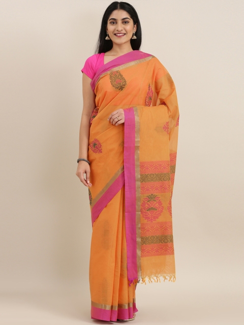 

The Chennai Silks Classicate Orange Pure Cotton Woven Design Kovai Saree