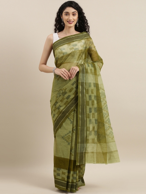

The Chennai Silks Classicate Green Pure Cotton Woven Design Taant Saree