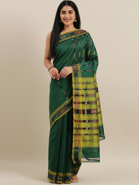 

The Chennai Silks Classicate Green & Maroon Pure Cotton Printed Venkatgiri Saree