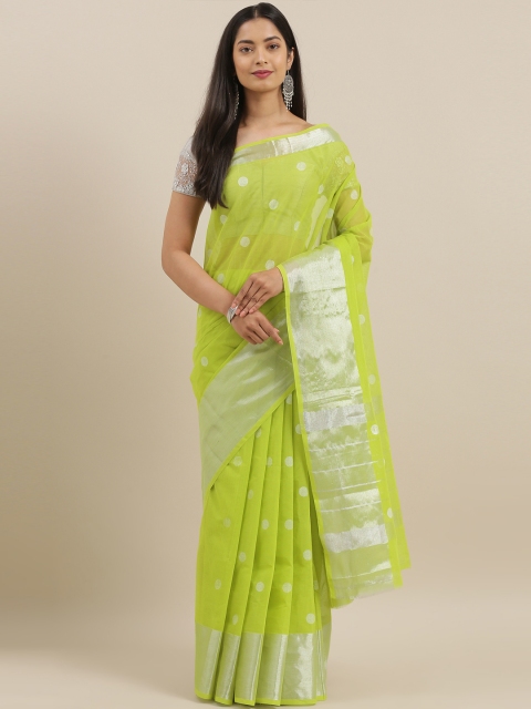 

The Chennai Silks Green Pure Cotton Woven Design Venkatgiri Saree