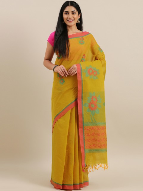 

The Chennai Silks Classicate Yellow Pure Cotton Woven Design Kovai Saree