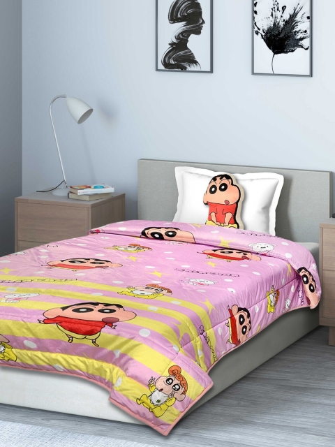 

Saral Home Pink Cartoon Characters Mild Winter 210 GSM Single Bed Quilt