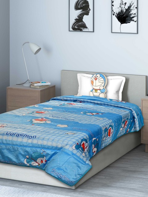 

Saral Home Turquoise Blue Cartoon Characters Mild Winter 210 GSM Single Bed Quilt
