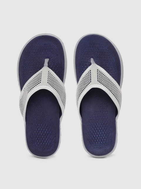 

Kook N Keech Men Grey & Navy Blue Self Design Thong Flip-Flops