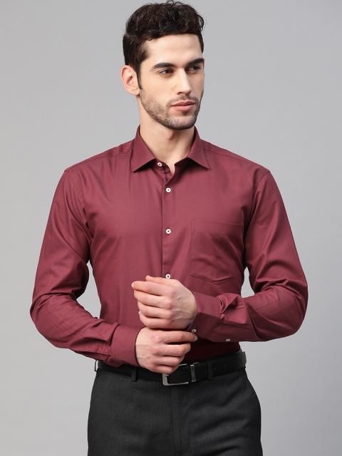 

Park Avenue Men Maroon Pure Cotton Slim Fit Solid Formal Shirt