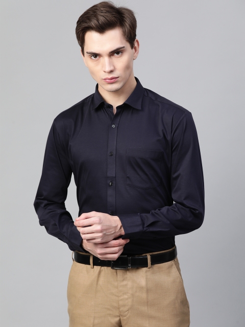 

Park Avenue Men Navy Blue Slim Fit Knitted Formal Shirt