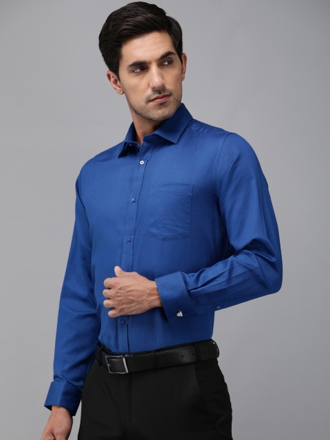 

Park Avenue Men Blue Regular Fit Self Design Formal Shirt