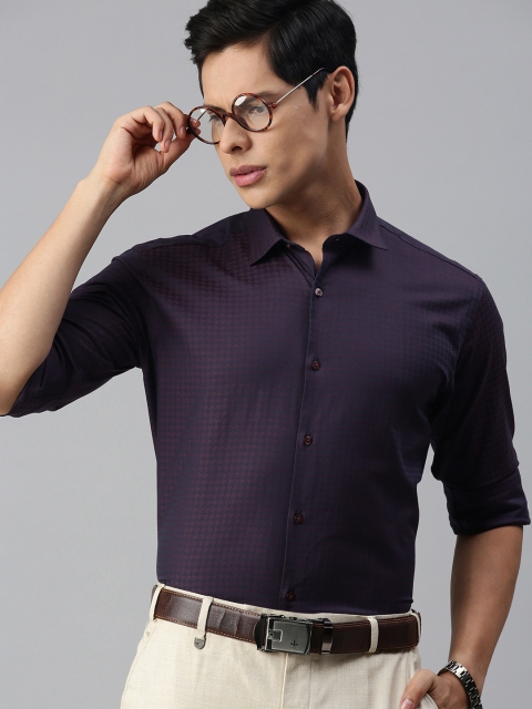 

Park Avenue Men Red Slim Fit Self Design Formal Shirt