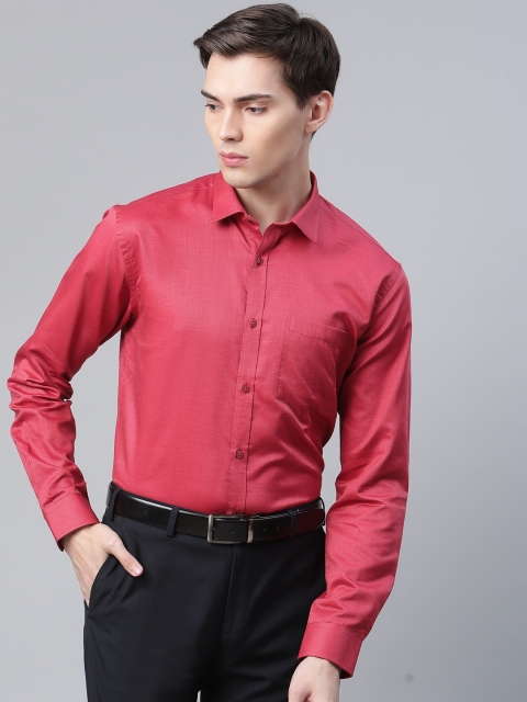 

Park Avenue Men Red Slim Fit Solid Pure Cotton Formal Shirt
