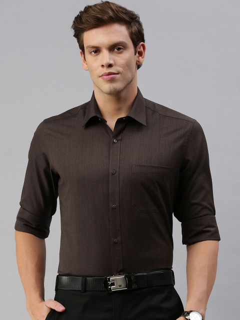 

Raymond Men Brown Contemporary Fit Solid Formal Shirt