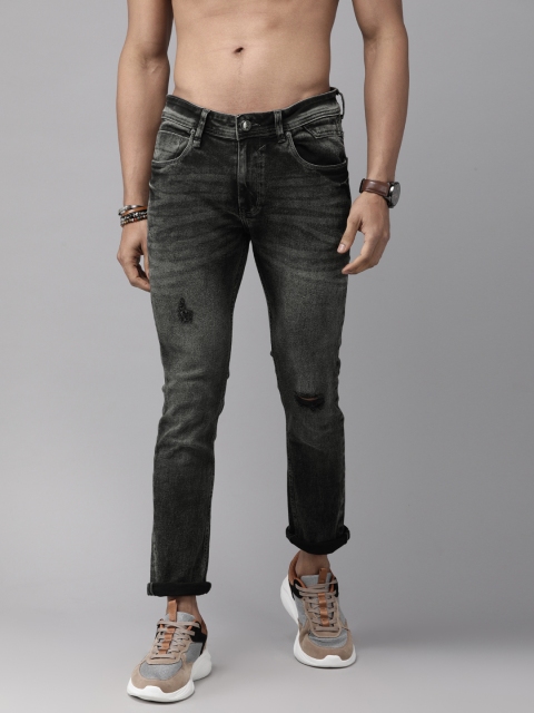 

The Roadster Lifestyle Co Men Black Skinny Fit Mid-Rise Mildly Distressed Stretchable Jeans
