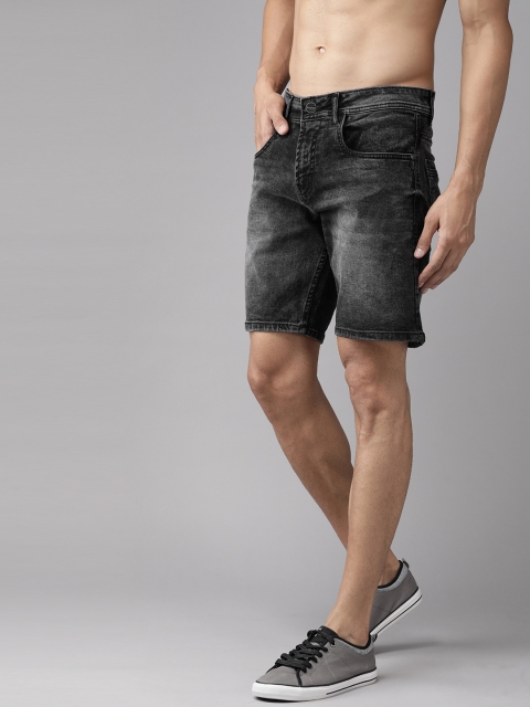 

The Roadster Lifestyle Co Men Charcoal Grey Solid Regular Fit Denim Shorts