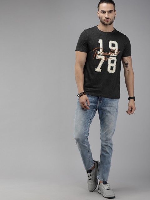 

The Roadster Lifestyle Co Men Blue Skinny Fit Mid-Rise Clean Look Stretchable Cropped Jeans