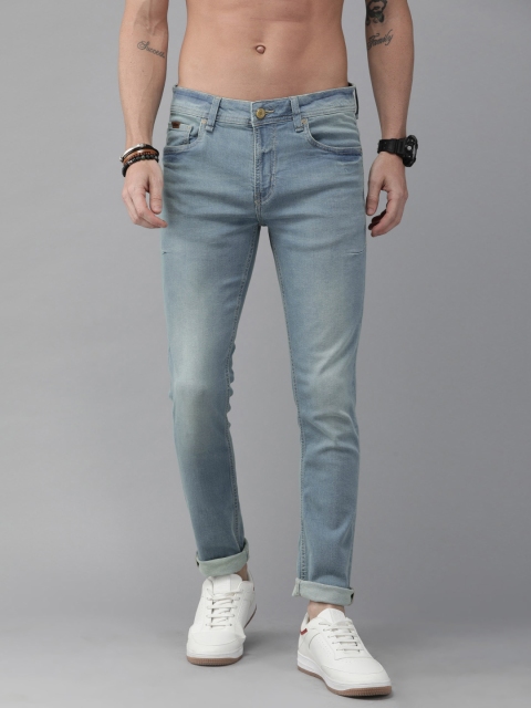 

The Roadster Lifestyle Co Men Blue Skinny Fit Mid-Rise Clean Look Stretchable Jeans
