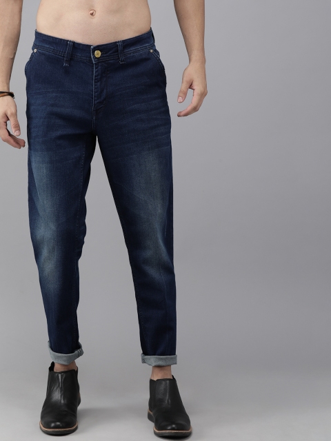 

Roadster Men Blue Carrot Ankle Fit Mid-Rise Clean Look Stretchable Jeans