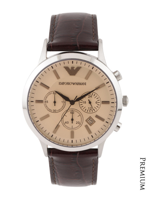

Emporio Armani Men Beige Chronograph Dial Watch AR2433