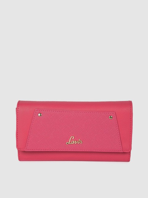 

Lavie Women Pink Solid Three Fold Wallet