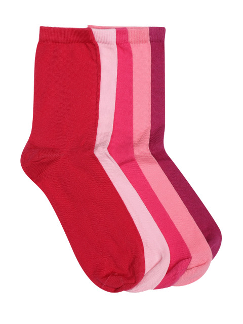 

Marks & Spencer Women Pack of 5 Pink Solid Above Ankle-Length Socks