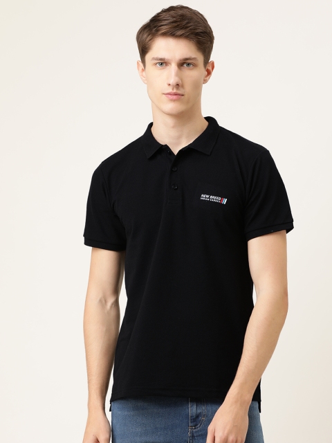 

The Indian Garage Co Men Black Solid Polo Collar T-shirt