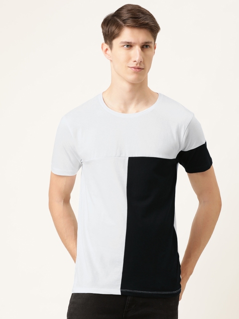 

The Indian Garage Co Men White & Black Colourblocked Round Neck T-shirt