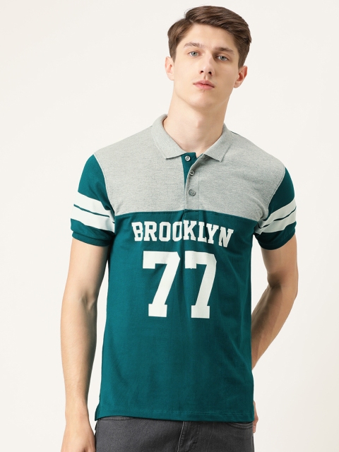 

The Indian Garage Co Men Teal Green Printed Round Neck T-shirt