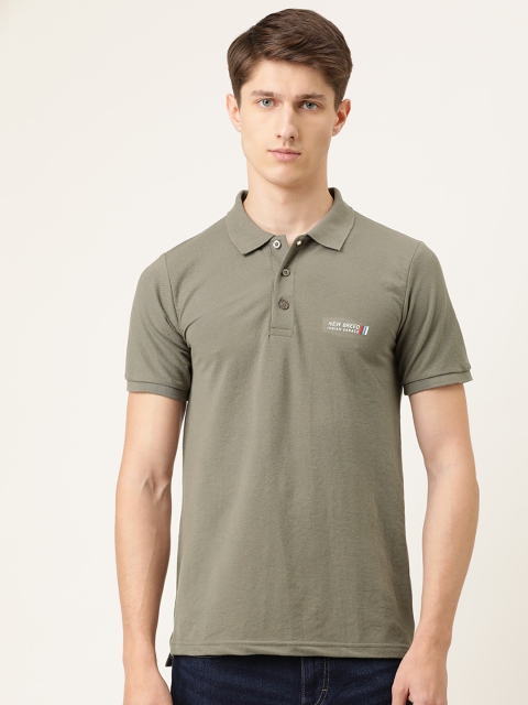 

The Indian Garage Co Men Grey Solid Polo Collar T-shirt