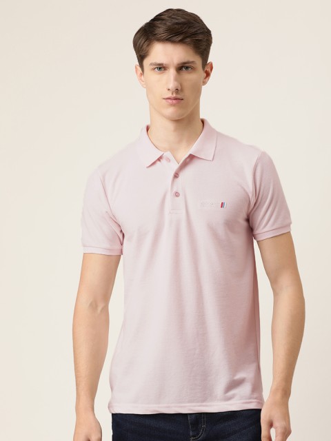 

The Indian Garage Co Men Pink Solid Polo Collar T-shirt