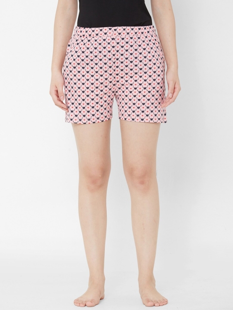 

Sweet Dreams Women Pink & White Printed Lounge Shorts