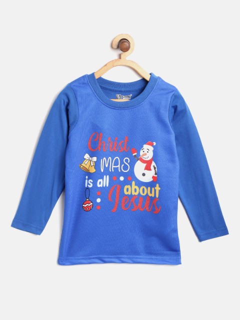 

Eteenz Boys Blue Printed Round Neck T-shirt