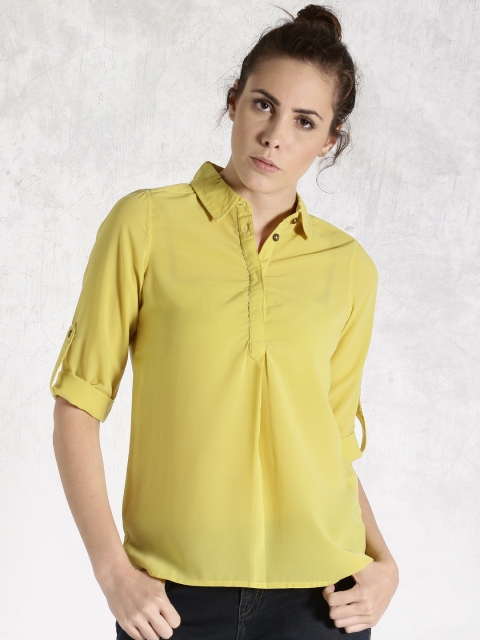 

Roadster Yellow Semi-Sheer Top